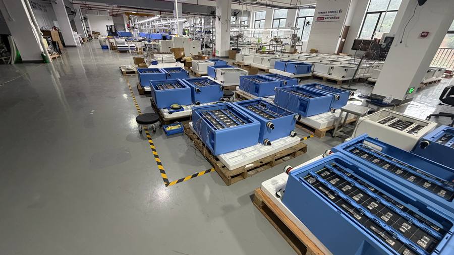 Finished battery packs ready for export