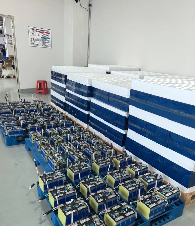 Factory QC station with battery housings