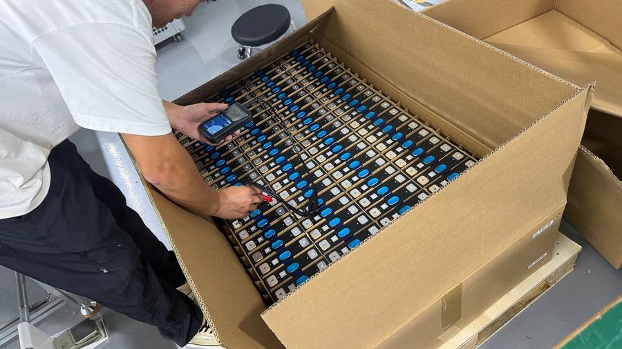 Battery QC testing at WOYPOW factory