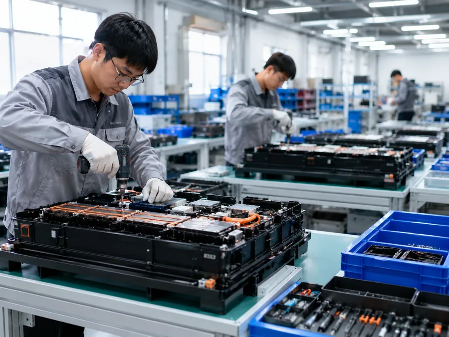 Battery pack assembly workshop